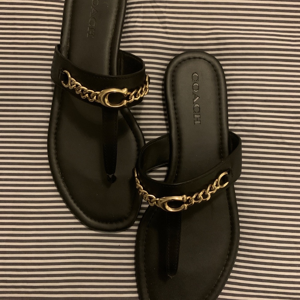 Black Coach Sandals Size 11- worn twice